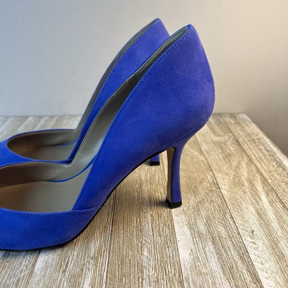 Ann Taylor Royal Blue Suede Pointed-Toe Pumps - Picture 3 of 11